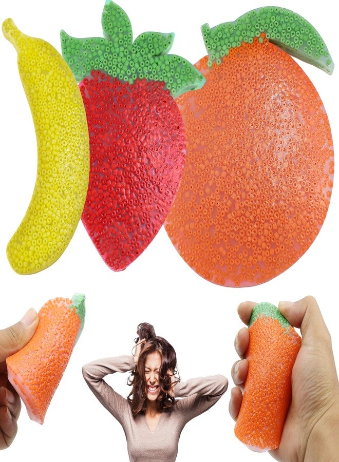 aeloer 3Pcs Skin Picking Fidget Toys, Fruits Picky Pad, Silicone Sensory Pick Pad for Anxiety Relax, Trichotillomania Toys for Skin Pickers - Image 1